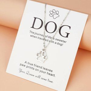 Puppy Paw Pendant Necklace, NWT